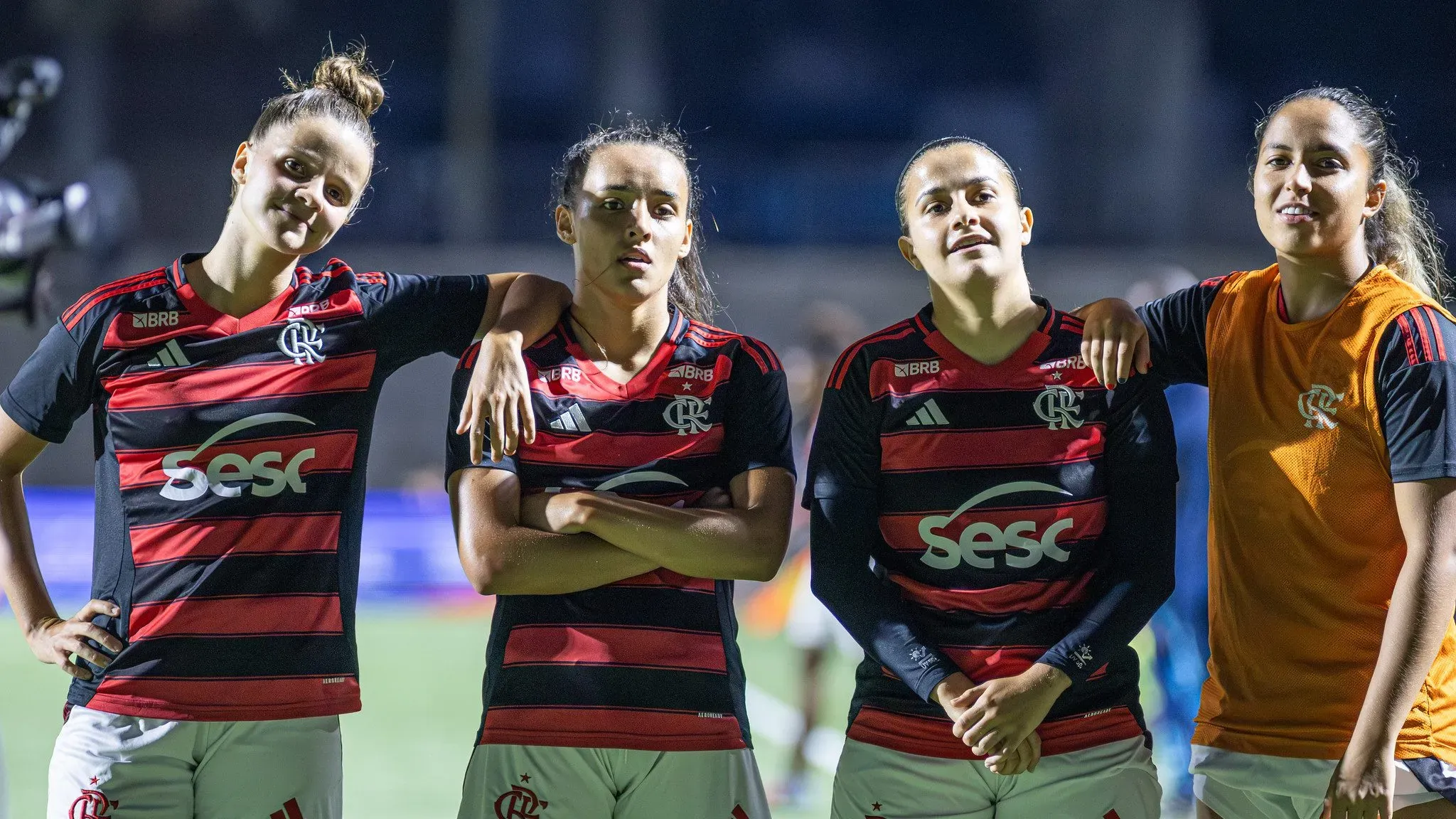 Elenco feminino sub-20 do Flamengo na final da Copinha Feminina