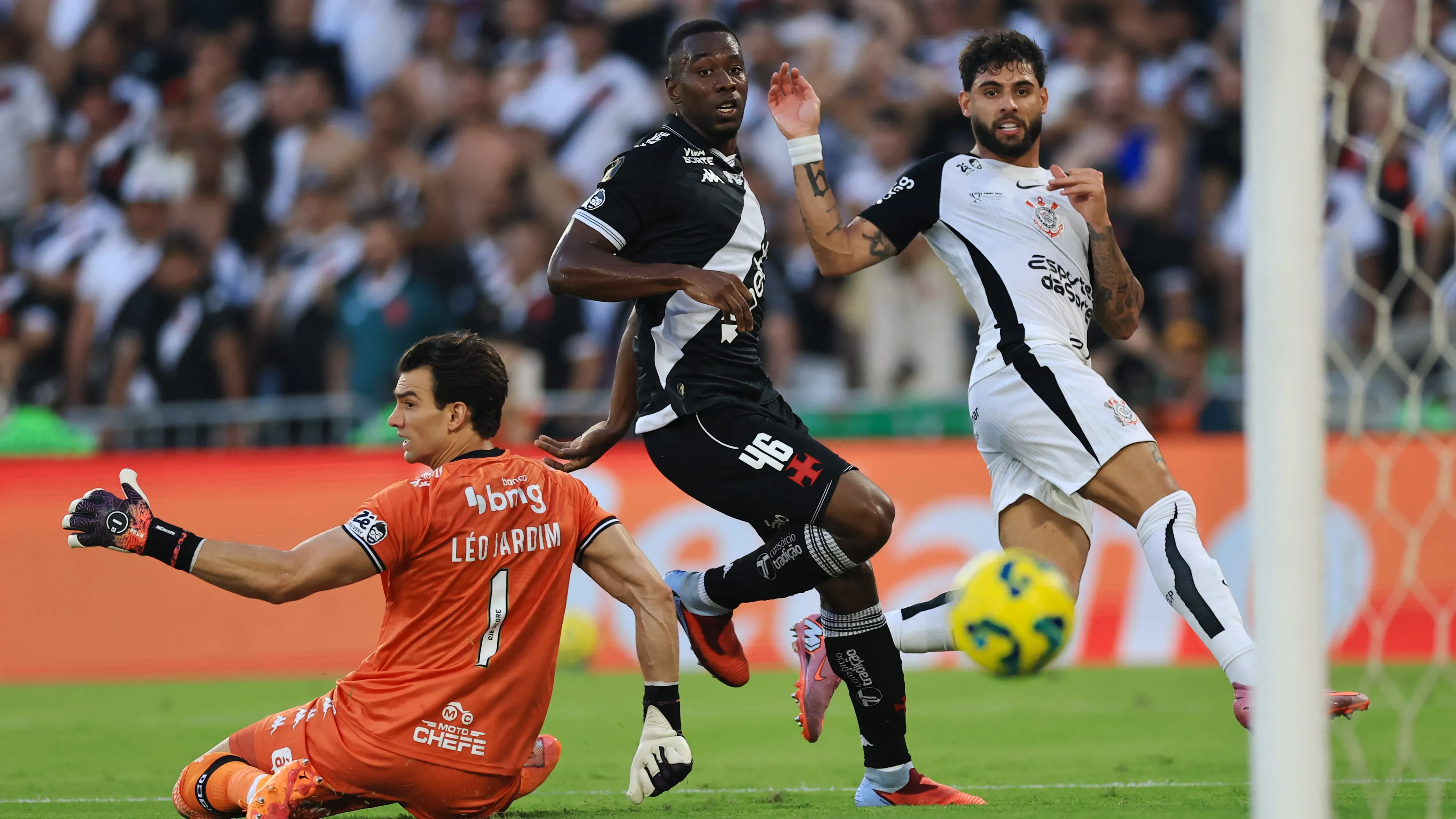 Leo Jardim durante gol do Corinthians.(Photo by Buda Mendes/Getty Images)