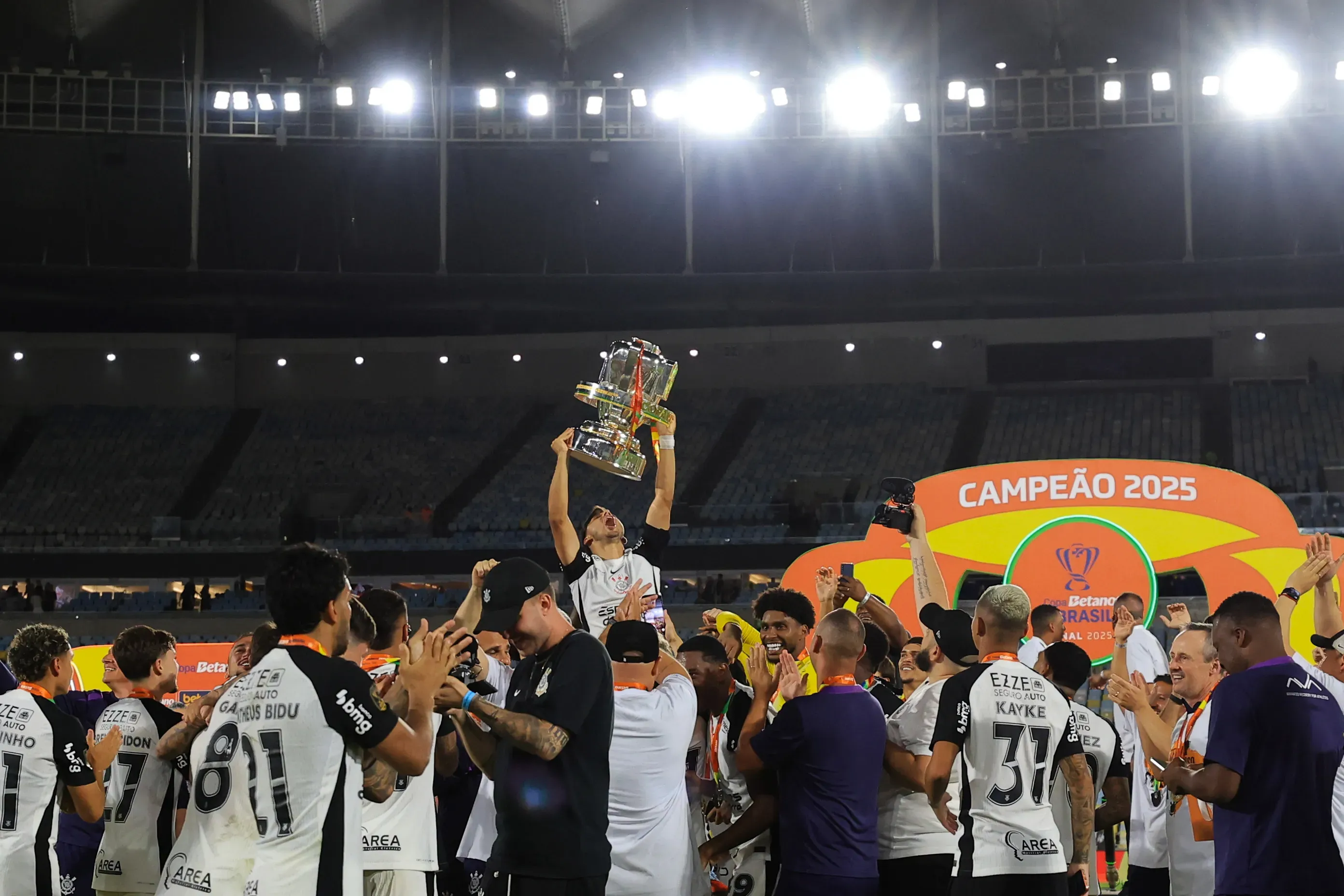 Angel Romero do Corinthians comemora tetra do Corinthians diante do Vasco na Copa do Brasil. (Photo by Buda Mendes/Getty Images)