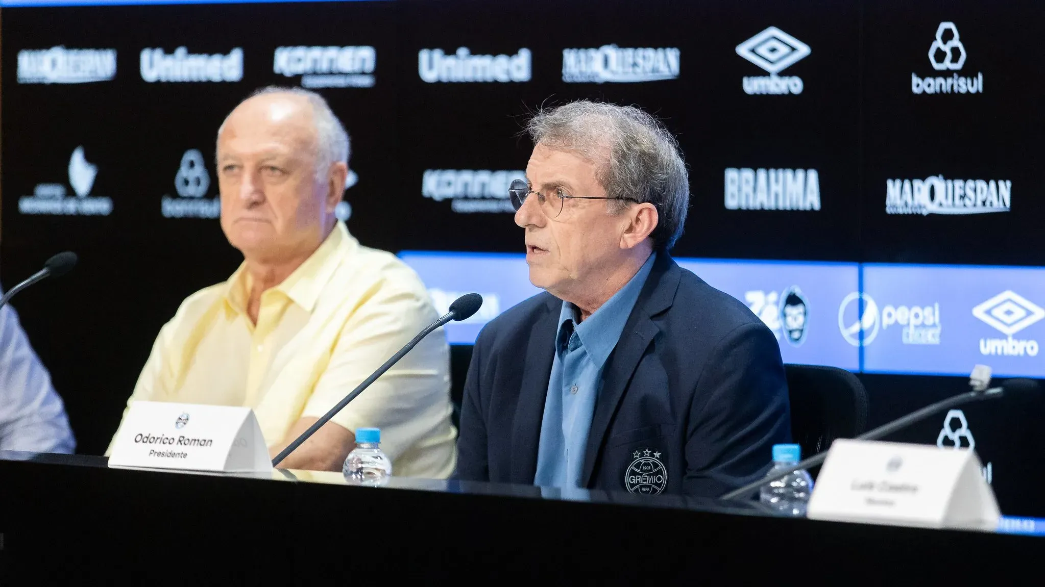 Felipão e o presidente Roman trabalham para reforçar o Grêmio – FOTO: Pedro H. Tesch / Grêmio FBPA