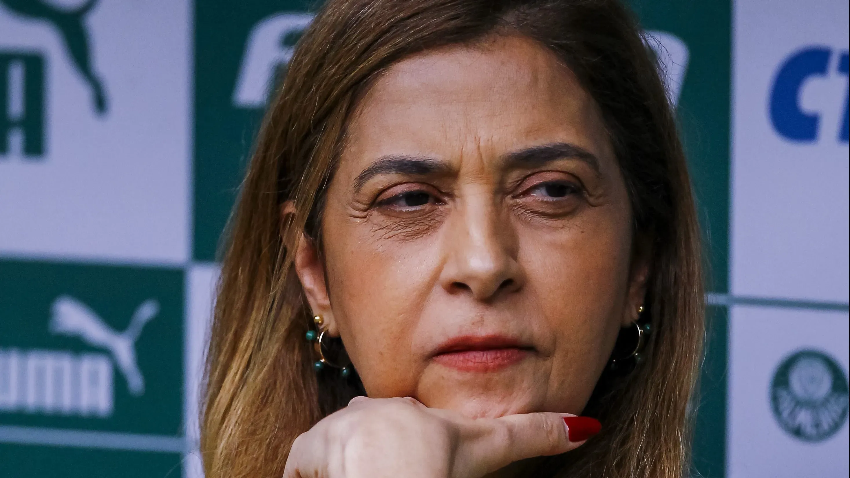 Leila Pereira, presidente do Palmeiras. Foto: Marco Miatelo/AGIF
