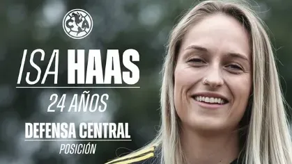 Anúncio da zagueira Isa Haas pelo América do México