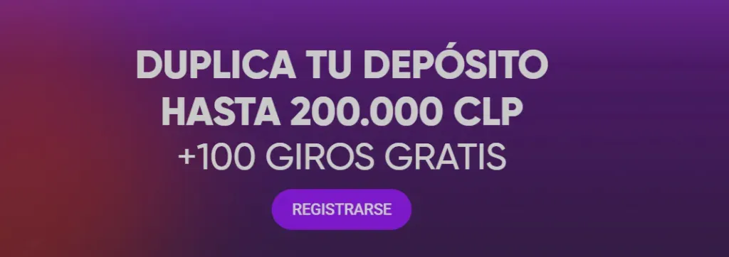 Duplica tu deposito hasta 200.00 CLP + 100 giros gratis con el codigo promocional Tonybet