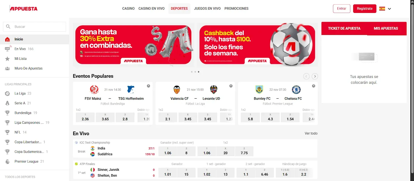 código promocional appuesta