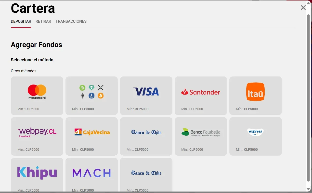 Métodos de pago appuesta