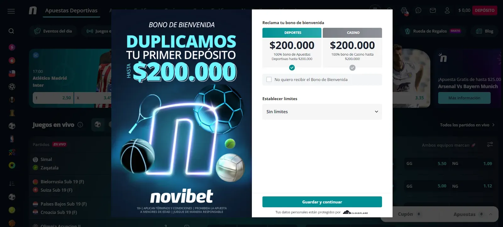 Novibet bono de bienvenida