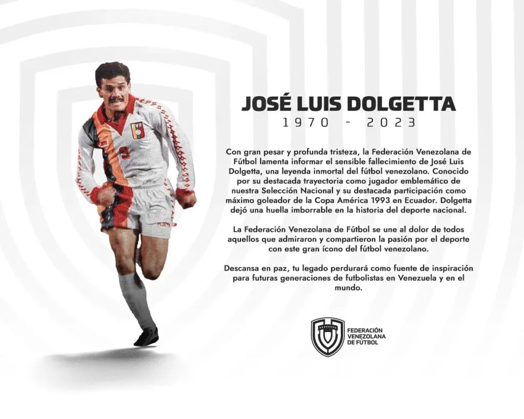 Comunicado de la FVF tras la muerte de José Luis Dolgetta (Twitter Oficial FVF)