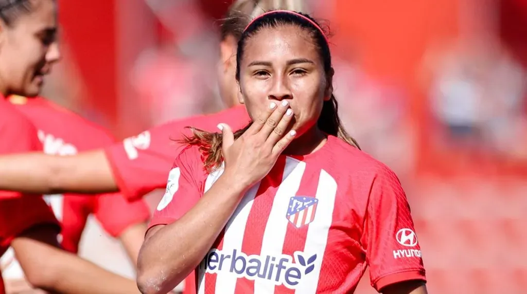 Leicy Santos, jugadora colombiana del Atlético de Madrid femenino.
