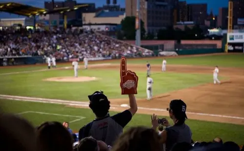 A Cyclons fan cheering his team in a regular-season game. (Photo: Getty)