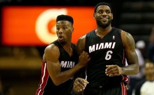 Norris Cole (left) with LeBron – Getty