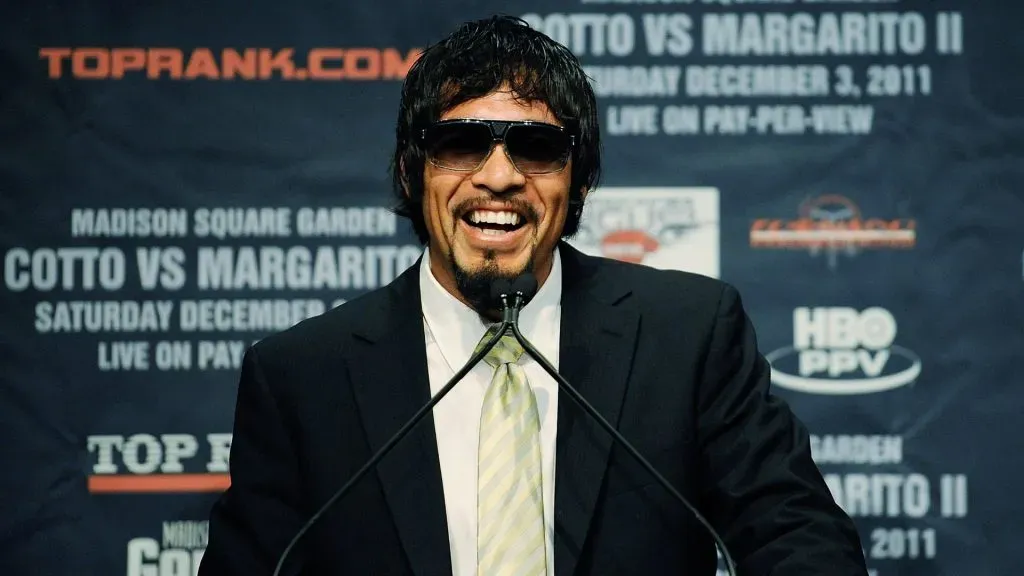 Professional boxer Antonio Margarito speaks during a press conference at the Edison Ballroom on September 20, 2011. (Source: Patrick McDermott/Getty Image