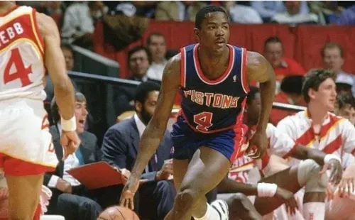 Isiah Thomas scored 35 points for the Pistons. (Getty)