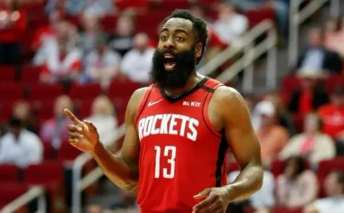 Harden is leading the league with 34.4 points per game. (Getty)