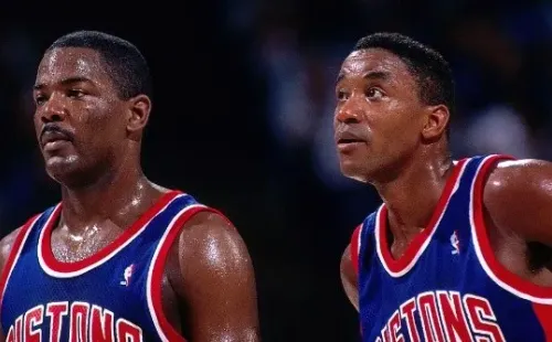 Joe Dumars and Isiah Thomas led the ‘Bad Boys’ Pistons. (Getty)
