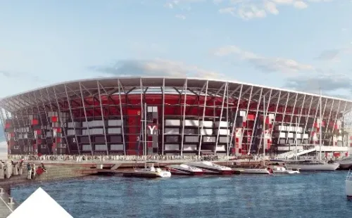 The Ras Abu Abboud Stadium is one of the greatest projects in sports architecture .(SupremeCommittee for Delivery and Legacy).