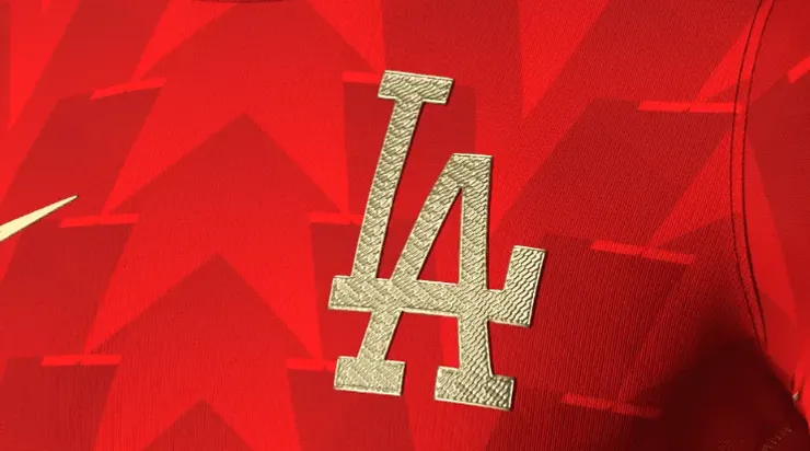 L.A. Dodgers logo in Oscar gold.
