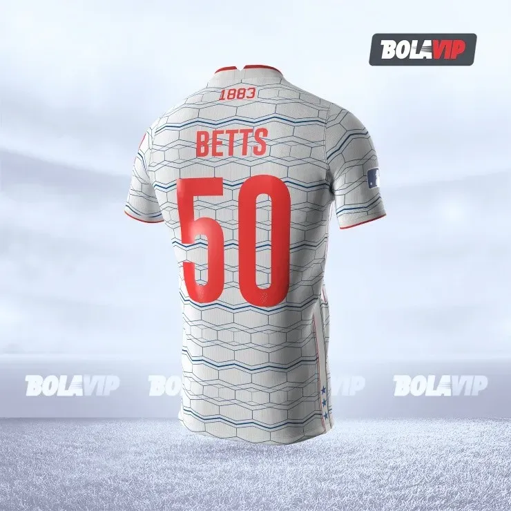 L.A. Dodgers MLB soccer jersey viewed from the back.