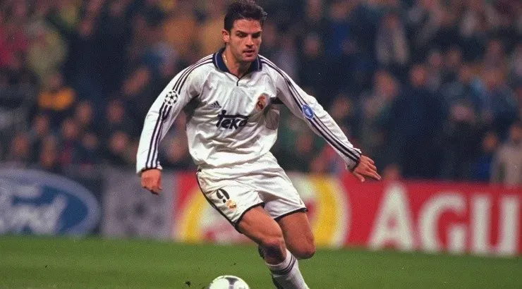 Fernando Morientes of Real Madrid causes havoc during the UEFA Champions League Group D match against Anderlecht. (Getty Images)