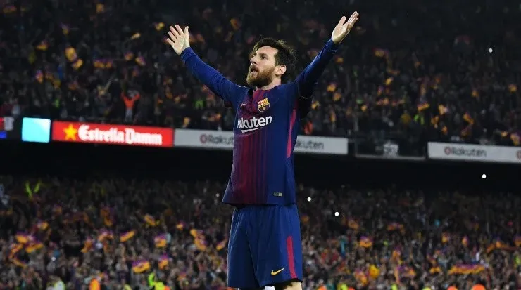 Messiās last goal against Real Madrid, in 2018 (Getty).