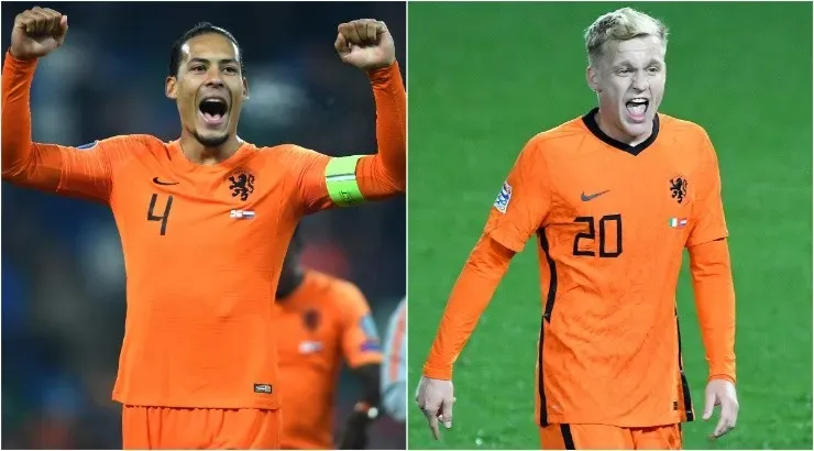 Virgil van Dijk left) and Danny Van De Beek (right) of the Netherlands. (Getty)