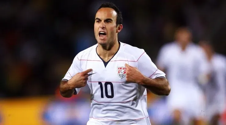 Landon Donovan of the US celebrates after scoring. (Getty)