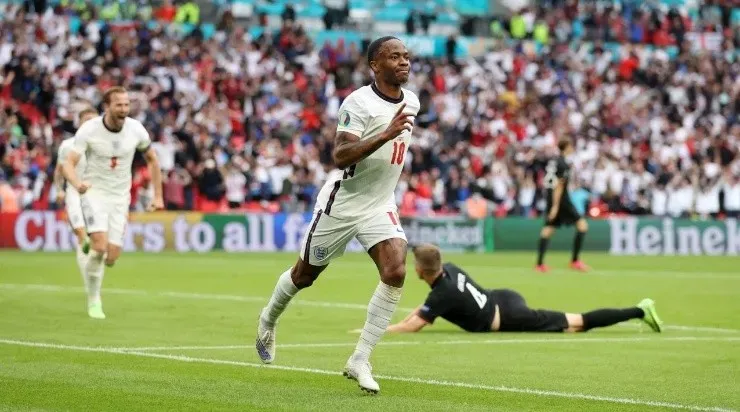 Raheem Sterling with England at the Euro’s (Getty)