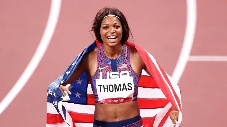 Gabby Thomas won bronze on the 200m (Getty).