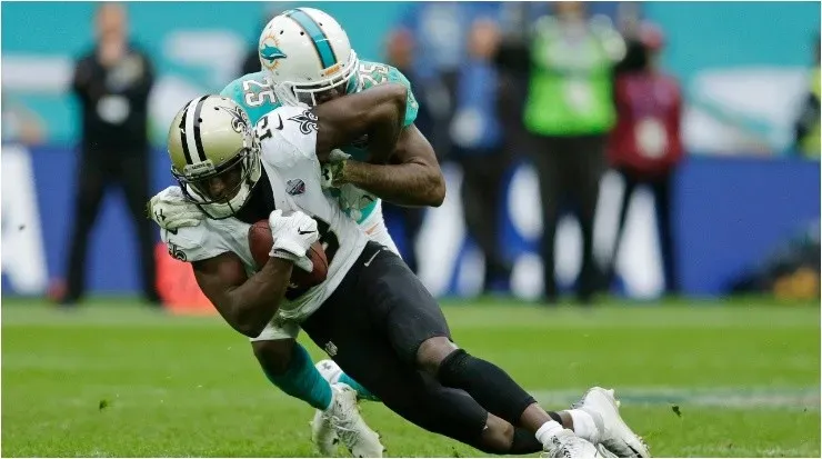 Xavien Howard vs. the Saints. (Getty)