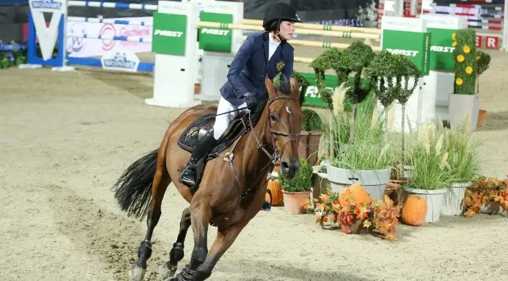 Jessica Springsteen participates the Mercedes-Benz Championat. (Getty)