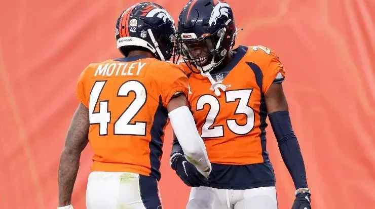 Denver Broncos celebration after a touchdown for the 2020 season.