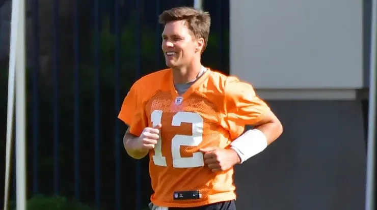 Tom Brady during the Tampa Bay Buccaneers mini-camp. (Getty)