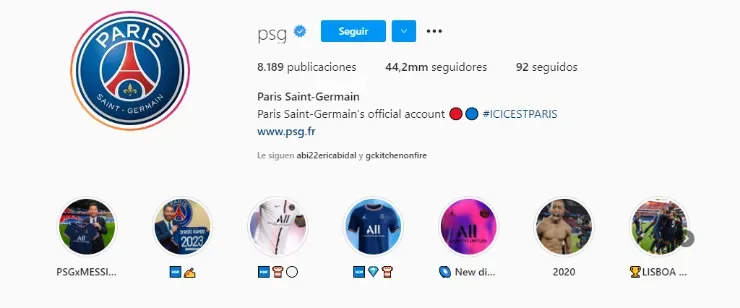 PSG Instagramās followers by August 11, 2021