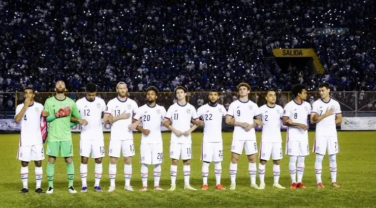 The United States National Team lines up for the national anthem prior the match against El Salvador (Getty)