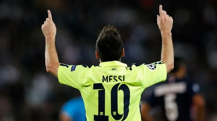 Messi PSG celebration 2014