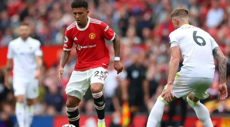 Jadon Sancho of Manchester United during the Premier League match between Manchester United and Leeds United (Getty)