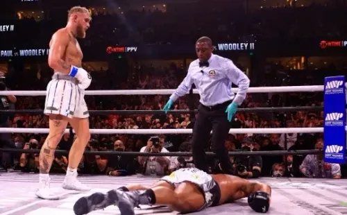 Jake Paul knocked Tyron Woodley out (Mike Ehrmann/Getty Images)