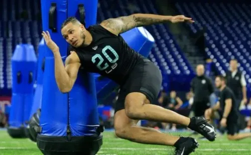 Jermaine Johnson II at the combine drills