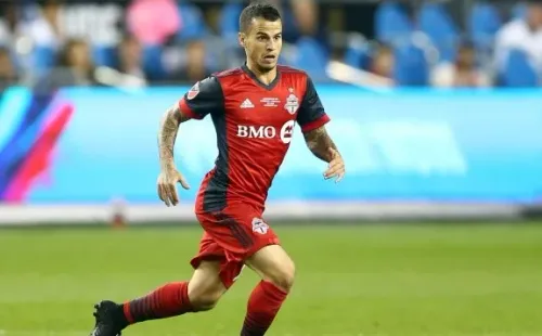 Sebastian Giovinco #10 of Toronto FC dribbles the ball during the first half of the 2018 Campeones Cup Final against Tigres UANL at BMO Field on September 19, 2018 in Toronto, Canada. (Photo by Vaughn Ridley/Getty Images)