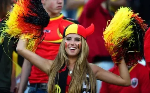 The little red devil from Belgium and her cheers to cheer on the team (Getty Images)