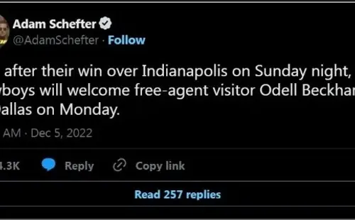 Schefter dropping the Beckham Jr news at midnight