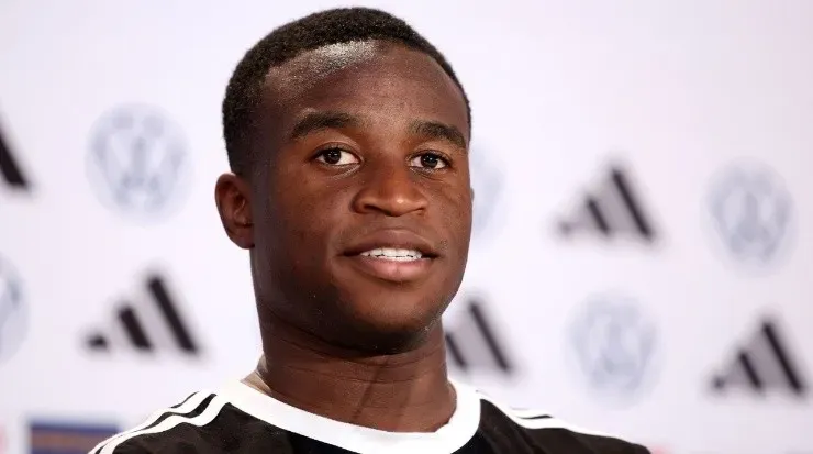 Youssofa Moukoko of Germany. (Alexander Hassenstein/Getty Images)