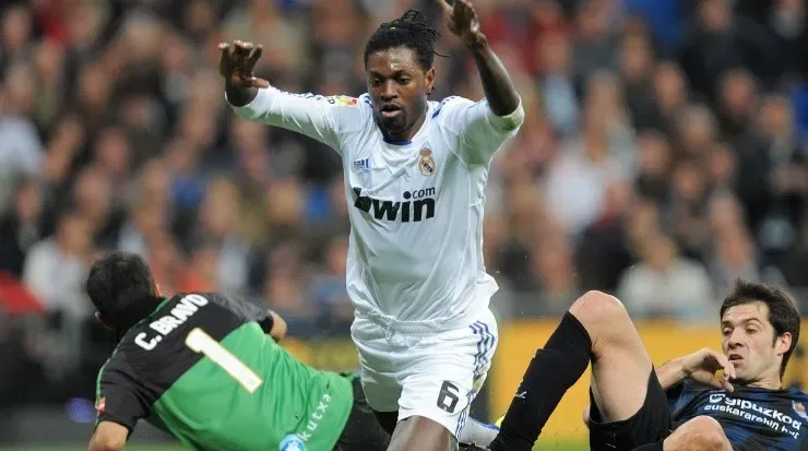 Emmanuel Adebayor at Real Madrid. (Denis Doyle/Getty Images)
