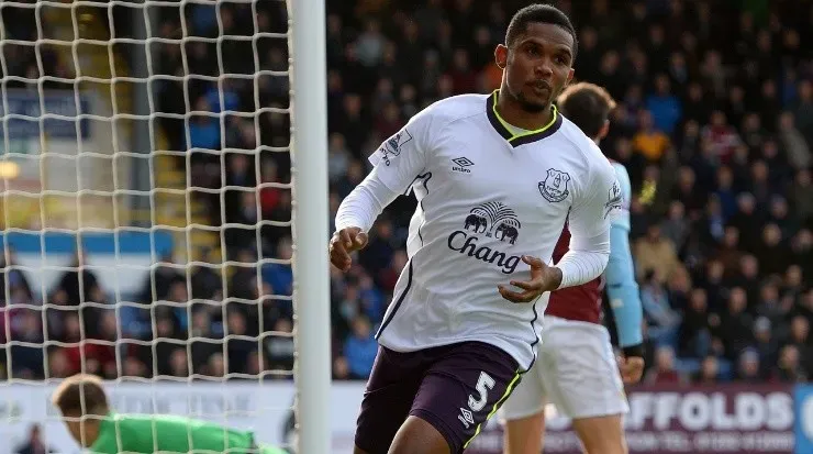 Samuel Eto’o at Everton. (Gareth Copley/Getty Images)