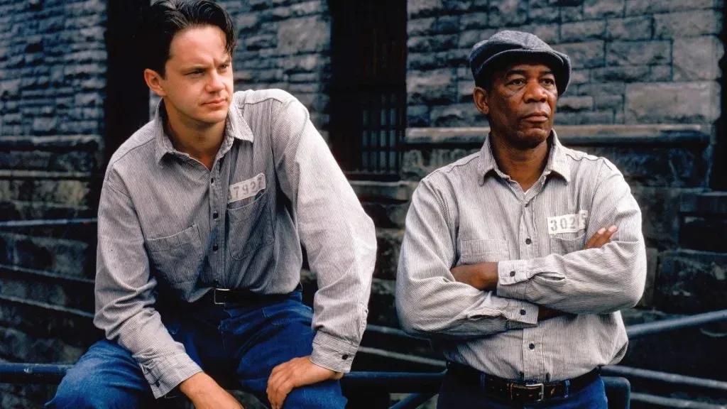 Morgan Freeman and Tim Robbins in The Shawshank Redemption.