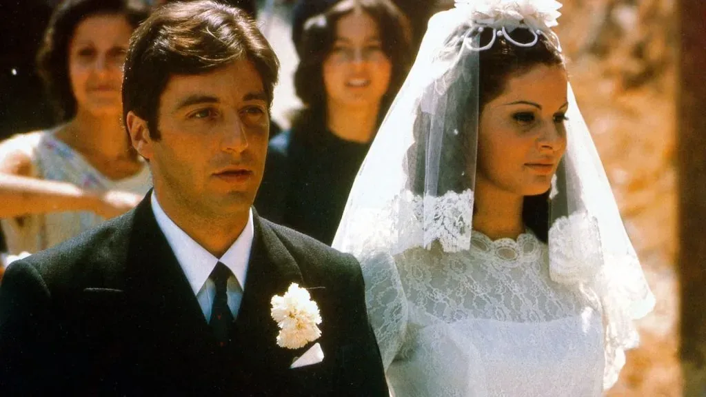 Al Pacino and Simonetta Stefanelli in The Godfather.