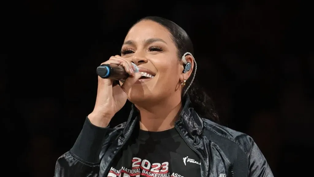 Jordin Sparks during the 2023 WNBA Finals