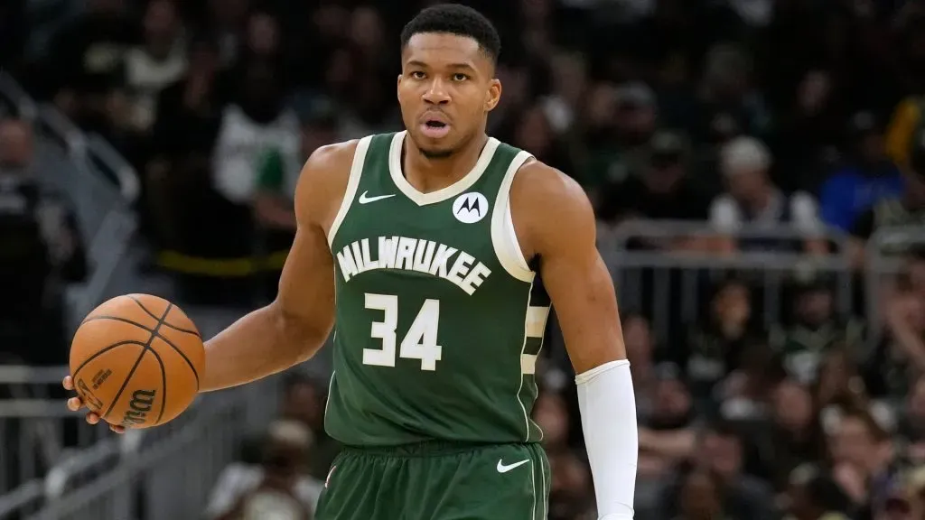 Giannis Antetokounmpo #34 of the Milwaukee Bucks