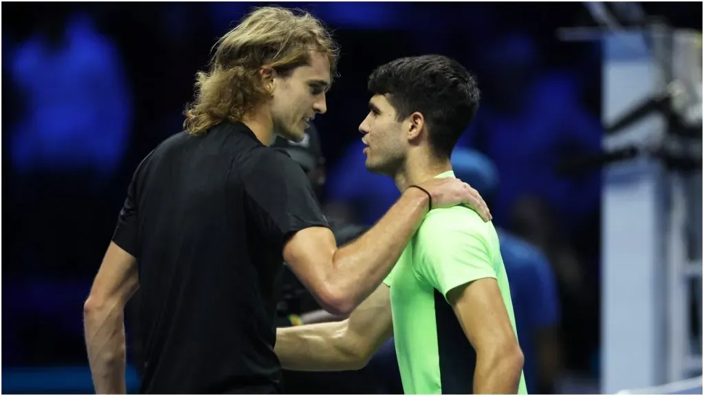 Alexander Zverev and Carlos Alcaraz – Clive Brunskill/Getty Images