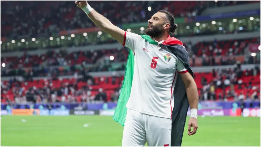 Yazan Alarab of Jordan celebrates victory – Lintao Zhang/Getty Images