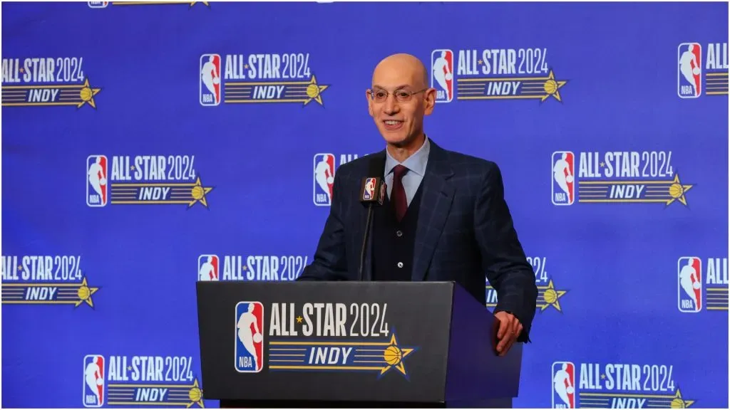 NBA Commissioner Adam Silver speaks to the media – Stacy Revere/Getty Images